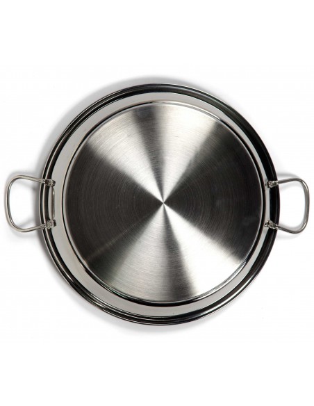 Stainless Steel Valencian Paella Pans 18/10 with Gold Handles