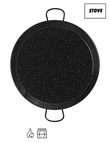 Black Enamelled Steel Paella Pan 8...