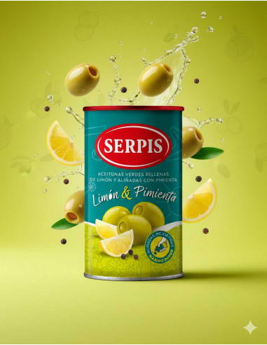 Aceitunas verdes rellenas de limón y...